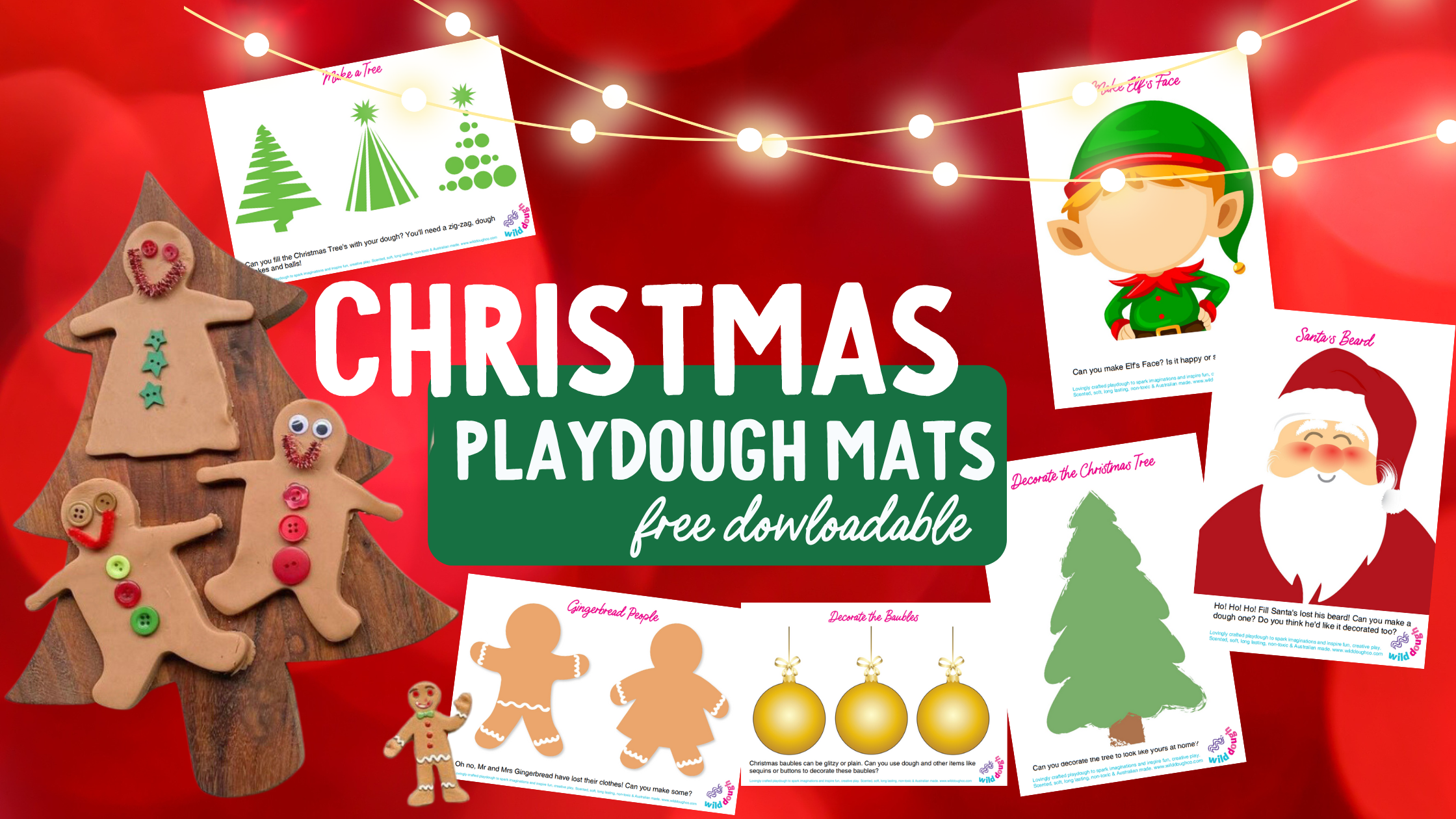 Christmas Playdough / Playdoh Mats Color - Toddlers Preschoolers fine motor